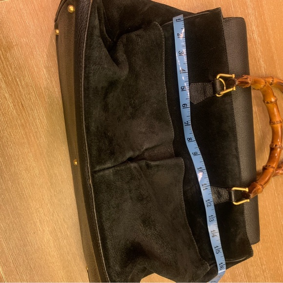 Authentic Gucci, bamboo black suede 2 way bag - Picture 6 of 16